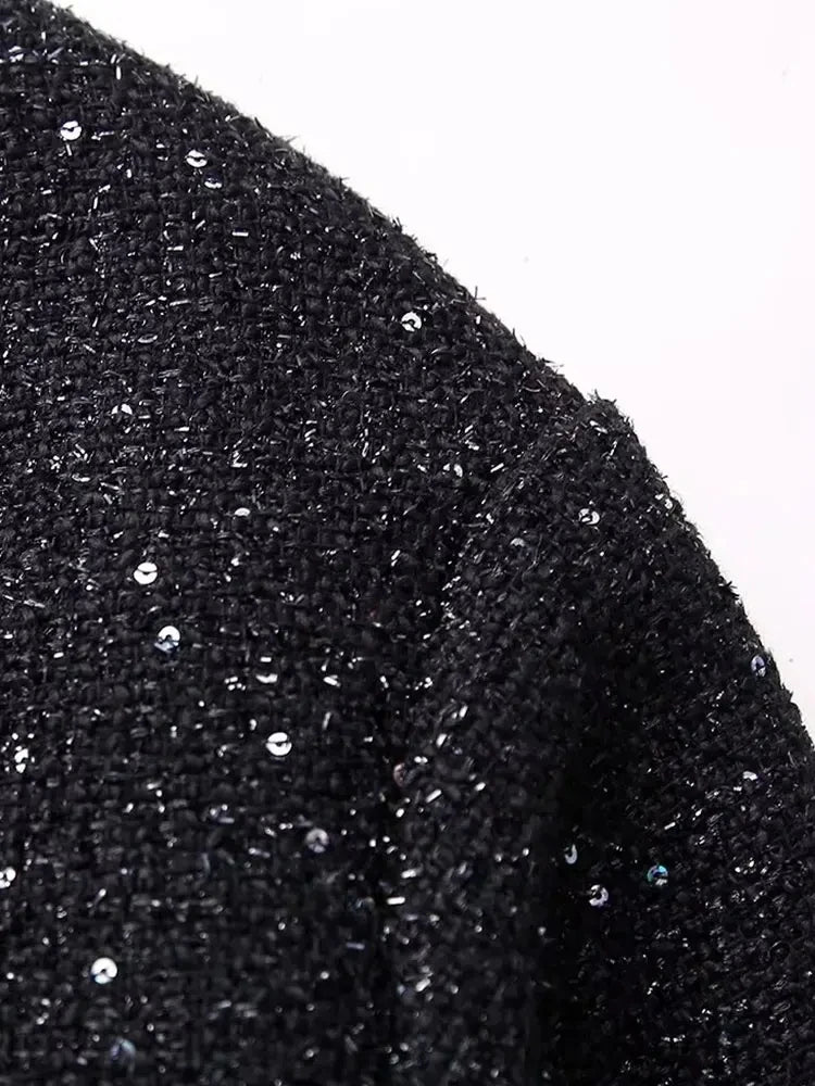 Nlzgmsj – veste à paillettes brillantes pour femme, manteau court à manches longues et col montant, couleur or Y2k, automne hiver, haut pour femme, Streetwear - Ma boutique