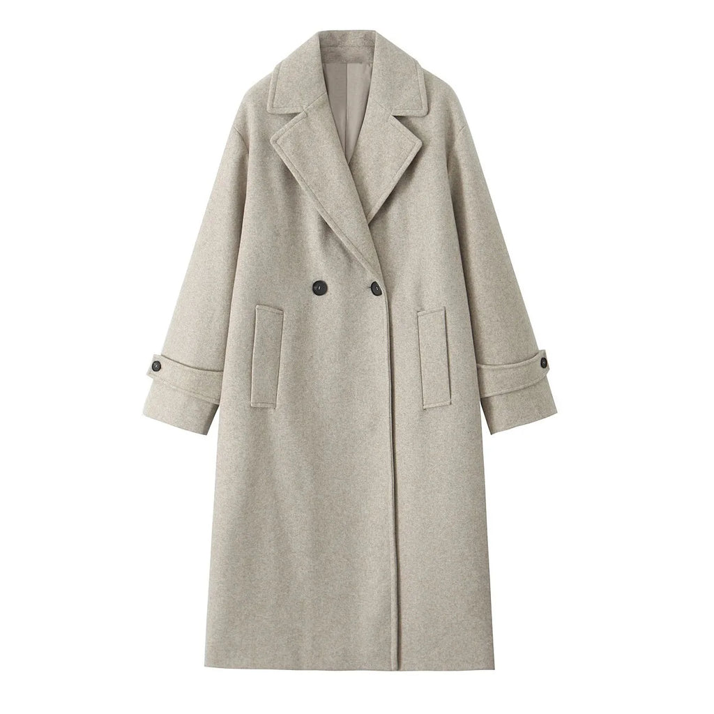 Manteau à manches longues et col ample pour femme, nouveau Style de vêtements à la mode, tricolore, luxe, automne 2024 - Ma boutique