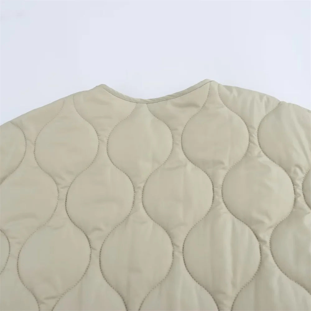 UNIZERA 2024 automne/hiver nouveau produit mode décontracté femmes col rond bord bouclé fermeture éclair manches longues coton veste manteau - Ma boutique