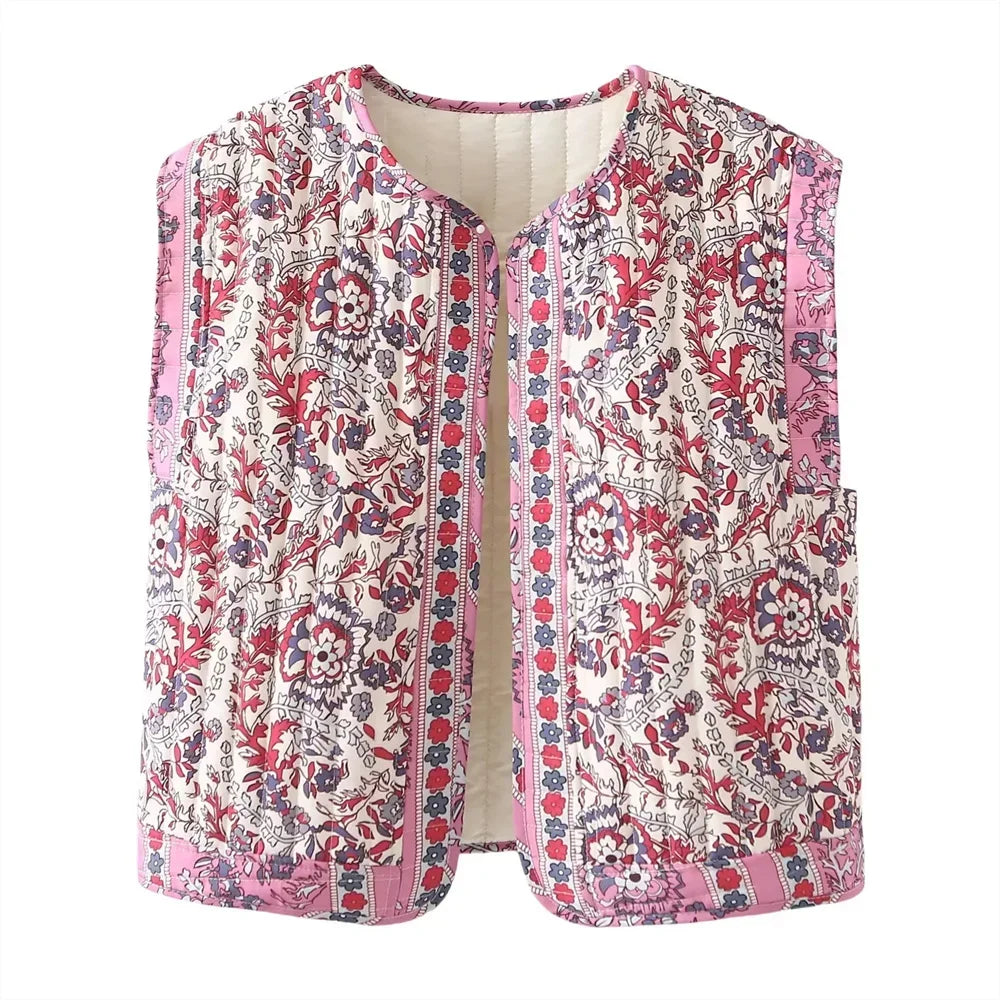 Gilet sans manches à fleurs - Ma boutique