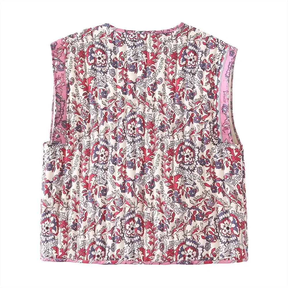 Gilet sans manches à fleurs - Ma boutique